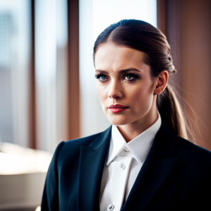 An image that captures Morgan Brittany's commanding presence as Katherine Wentworth in "Dallas